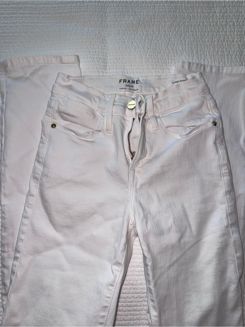 Frame Denim Women's Straight-Leg Jeans in White